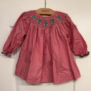 Smocked Poppy Kids Co. Christmas Tree Dress